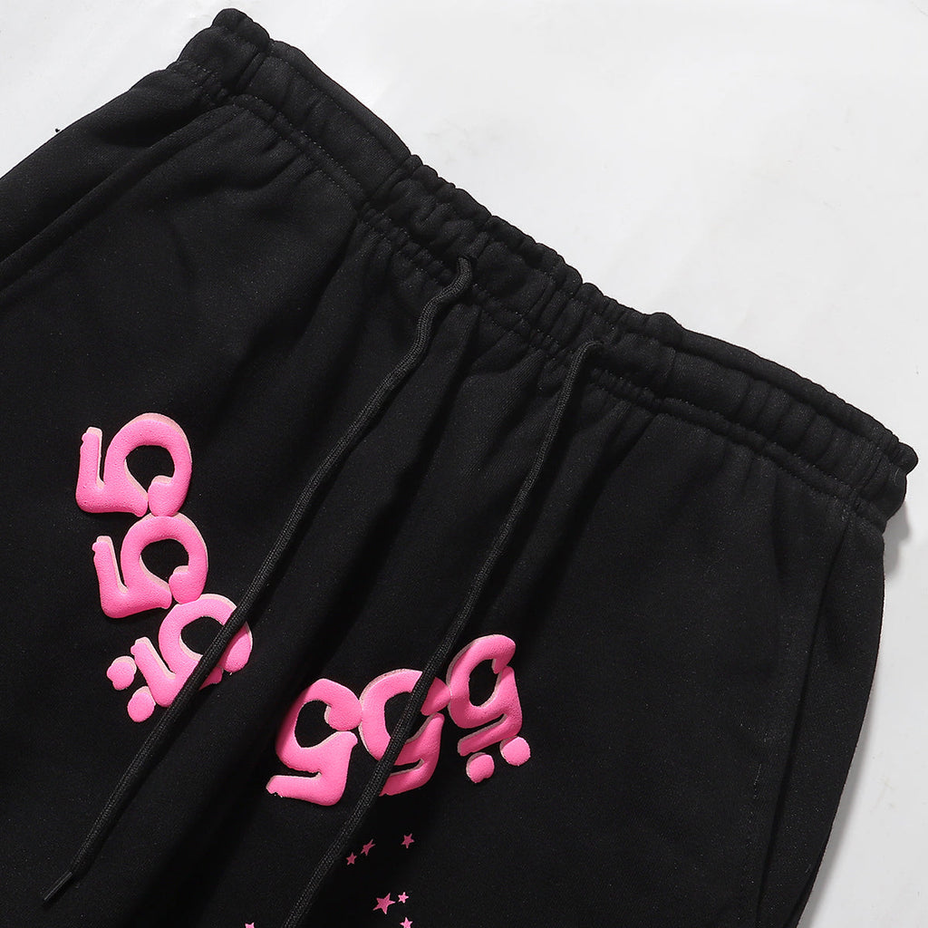 SP5DER 555 WEB Tracksuit “Black/Pink”