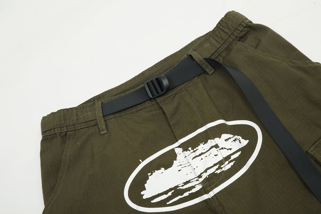 Corteiz Alcatraz Cargo Shorts "Khaki Green"