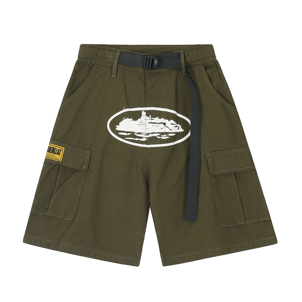 Corteiz Alcatraz Cargo Shorts "Khaki Green"