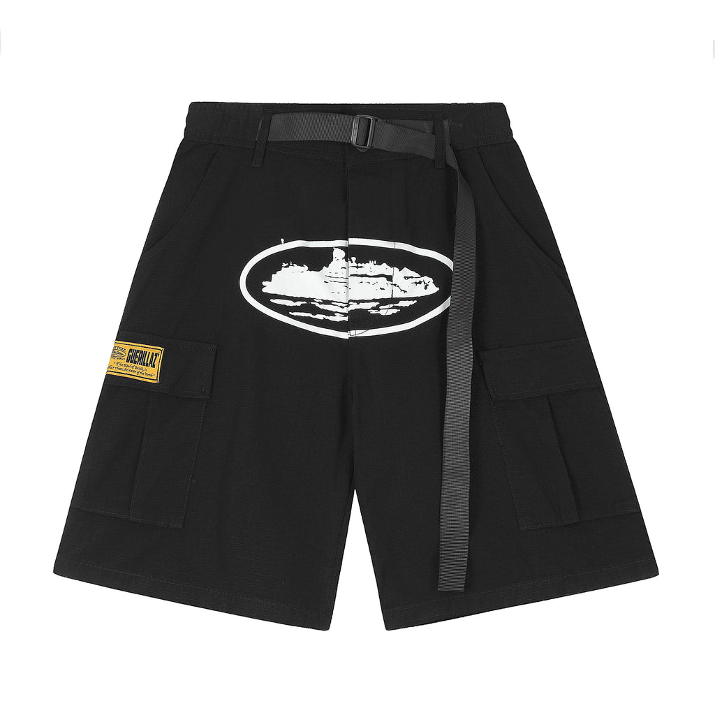 Corteiz Alcatraz Cargo Shorts "Black"